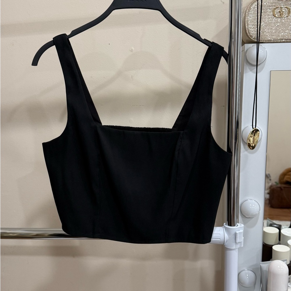 A New Day Black Structured Crop Top – Size S
